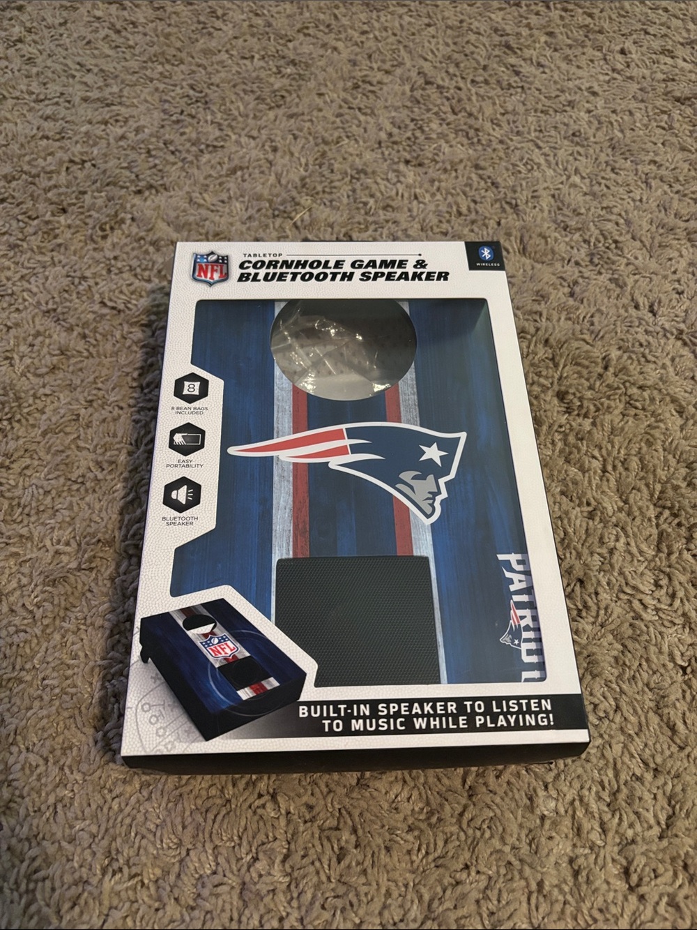 New England Patriots Cornhole Game & Bluetooth Speaker - Navy/Red/White